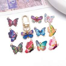 20pcs Alloy Enamel Colored Insect Butterfly Pendant Jewelry Making DIY Earring Pendant Various Design Charms For Jewelry Making Bracelets Necklace - Multicolor - View 4