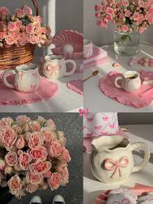 1 pezzo Tazza asimmetrica con fiocco 3D, tazza premium goffrata, tazza da caffè elegante, tazza da colazione per latte, adatta per casa, ristorante, caffè, tazza da dessert, tazza regalo per amici - Multicolore - Visualizzare 11