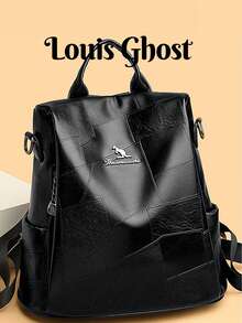 High Quality Genuine Leather Women's Backpack, Tote Bag, Classic Female Bookbag, Travel Bag, Shoulder Bag - Black - View 2