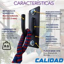 DIMHER Hamaqueros para pared, Soportes para Hamaca, Resistente Reforzado Uso Rudo, para exterior o interior, Ganchos para pared, acabado Antióxido, Incluye Kit de Instalación. - Multicolor - Ver 3