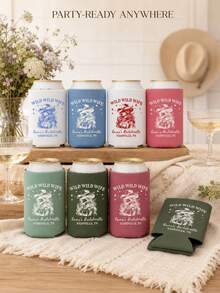 1pc Customizable Slogan Western Cowboy Lady Cup Cover, Retro Portrait Printed Heat-Insulating Cover, An Excellent Personalized Choice For Weddings And Parties - Multicolor - View 7