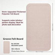 1pc Drill-Free Vertical Striped Felt Board, Suitable For Photo Wall Display, Student Memo, Office And Classroom Bulletin Board, Supports Notes, Photos, Posters And DIY Decoration, Suitable For Multiple Scenarios - Message Board - View 3