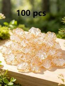 50/100/200pcs 20mm White Shell-Shaped Acrylic Beads, Cream Petal Bead Caps, Suitable For DIY Crafts, Jewelry Making And Phone Case Decoration - Multicolor - View 16