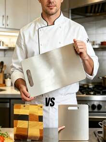 3pcs Stainless Steel Cutting Board Set / Thick & Durable Chopping Board Set | Easy To Clean, Rust-Proof, Mold-Resistant, Space-Saving, Suitable For Home Kitchen | Ideal For Vegetables, Fruits, Fish And Meat, Separate Use For Better Hygiene - Multicolor - View 12