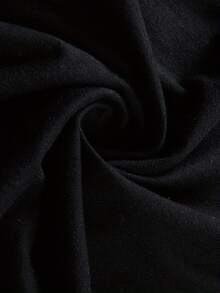 Cotton T-Shirt With Unique Teardrop Print - Casual, Breathable &Amp; Machine Washable For Summer - 黑色 - 查看 5