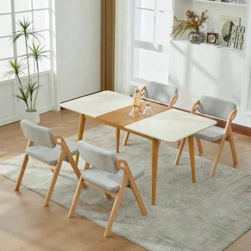 Folding Chairs With Padded Solid Wood Seats (Beech) - Gray - View 1