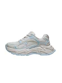 CAMEL CROWN Women's Thick Sole Platform Retro Chunky Heel Sneakers, Versatile Casual Commuter Sports Shoes - White/Blue - View 2