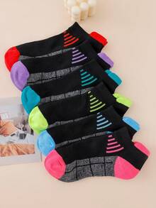 1/5/10 Pairs Black Base Gray Fluorescent Contrast Stripe Shock ...