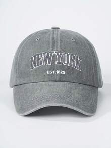 1件中性刺繡 NEW YORK 水洗棒球帽，可調節休閒戶外帽 - 棒球帽 - 查看 26