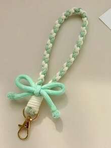 1pc Striped Bow Keychain Candy Color Phone Wrist Strap 2-In-1, Girly Pendant Accessory Wrist Short Rope Hand Strap Keychain Outdoor Travel Anti-Loss, Graduation Season Gift, Smartphone Wrist Strap, Strap, Short Wrist Strap Bag Hanging Chain Universal, Doll Plush Backpack Water Bottle Hanging Rope Anti-Loss Rope Beaded Hanging Rope Car Key Pendant - Multicolor - View 14