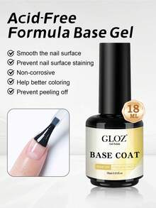 GLOZ 18ml Base Coat de Gel para Esmalte de Unha de Gel, Base Coat Transparente Sem Necessidade de Limpeza, Longa Duração, Adequado para Arte de Unhas DIY em Casa com Terapia de Luz UV - 1 Set - Visão 4