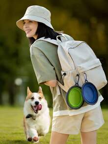 3PCS Dog Cat Portable Bowl Foldable Silicone Pet Food Water Bowl Compact Lightweight Durable Easy Clean Travel Pet Accessory Space Saving Collapsible Feeding Dish For Walking Hiking Camping Vacation Outdoor Daily Use Reusable Portable Pet Feeding - Multi-color - View 4