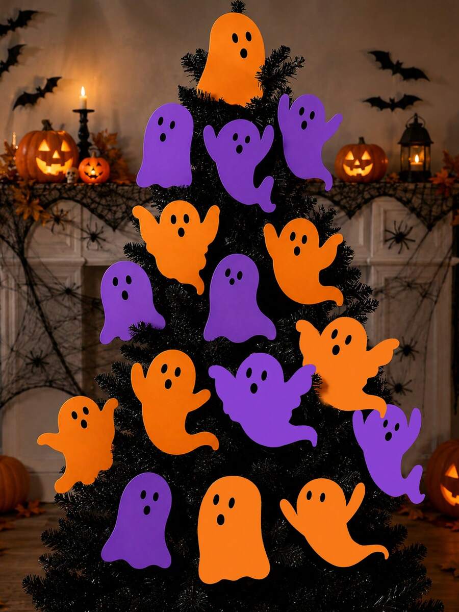 1/6/12 Stücke Halloween Geister Gartenschilder, Orange & Lila dekorative Rasenstecker, geeignet für gruselige Außendekoration, süßes fliegendes Geisterdesign, perfekt für Garten, Veranda, Weg und Partydekoration, ideal für Hausbesitzer, Gastgeber und Veranstaltungsplaner, Halloween Trick or Treat Spukhaus Dekoration - Verschiedenfarbig - Übersicht 1