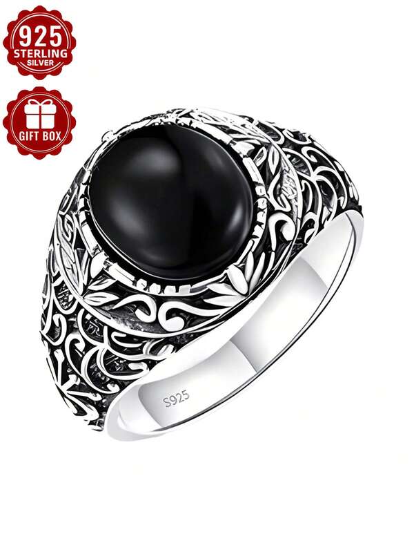 1 Stück 925 Sterlingsilber Ring, Vintage Handwerkskunst, Größe 7-11, geeignet für Frauen oder Paare zum täglichen Tragen, mit Geschenkbox