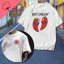 RHCP Red Hot Chili Peppers T-Shirt für Herren, und individuelles Baumwoll-T-Shirt für Damen und Herren, klassische Rockband-T-Shirts. - Weiss - Übersicht 1
