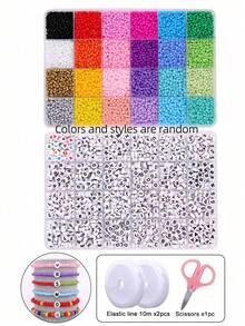 Children's DIY Seed Bead Set Box, Seed Beads DIY Beading Letter Beads Suitable For Jewelry Making, Holiday Handmade Gift For Family And Friends [Random Color And Style] - Multicolor - View 12
