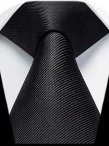 1pc Men's 8cm Black Tie, Fashion Casual Formal Tie For Wedding And Party - Black - View 2