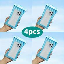 4pcs Waterproof Floating Phone Pouch, Compatible With IPhone 15 14 13 12 11 Pro Max XS XR X, Galaxy S23 S22 S21 Ultra Up To 7.0 Inch, With Dry & Wet Separation Function - 4 Pack - Multicolor - View 4
