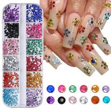 12 piezas de decoraciones para uñas de imitación de cristal Decoración de uñas con imitación de diamante de base plana Accesorios para el arte de uñas Piedras decorativas para uñas Herramientas para el arte de uñas Kit de arte de uñas Piedras decorativas para uñas Piedras decorativas para uñas Accesorios para uñas - Albaricoque - Ver 2