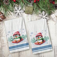 2/4/48pcs Christmas Series Ski Penguin Pattern Printed Kitchen Towels - Super Soft, Highly Absorbent Polyester Dish And Hand Towels, Perfect For Holiday Decor, Kitchen Decor, Party Decor - Multicolor - View 4