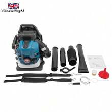 Backpack Leaf Blower 4 Stroke - Gas Powered Blower, Choke Switch, Fuel Funnel And Spoon Included, For Yard, Lawn, Garden, Blue - Default - View 3