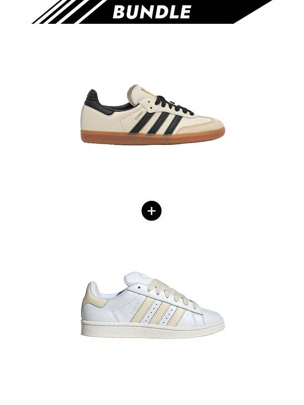 Adidas [Paquete] Samba OG para mujer Blanco crema / Negro núcleo / Arena estrato JI2062 + Campus 00s para mujer Blanco nube / Blanco crema / Blanco JH7270
