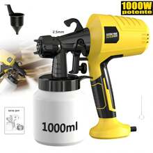 Paint Sprayer Gun with Cord Electric Paint Sprayer 3 Patterns 110V 1000W 1L Electric Paint Sprayer Without Air Professional Spraying Tools Multi-Functional Electric Paint Sprayer for Furniture, Cabinets, Fences, Walls, Doors, Garden Chairs, Etc. - Tipo de Enchufe A USA (110-127V) - Ver 10