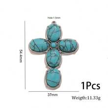 1 Pc 304 Stainless Steel 18K Gold Plated Natural Stone Cross Charm Multi Color Boho Cross Pendant DIY Necklace Jewelry Making Supplies - Cross - View 19