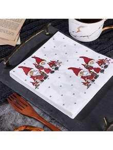 AFYPRTY 20pcs/Bag Christmas Napkins 6.5-Inch Napkins Festival Decorations Suitable For Christmas Party Decoration Restaurant Kitchen Bar Supplies,Christmas - A - View 4