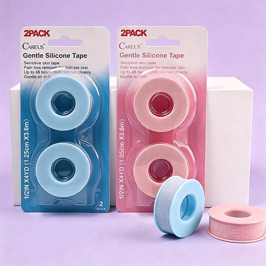 MyAoKuE-Up 2 Pcs Combined Eyelash Tape, Silicone Non-Woven Fabric Isolation Tape, Soft And Breathable, Used For Eyelash Grafting And Eyelash Extension, Eyelash Curling Tool, Suitable For Daily Use At Home And During Travel.