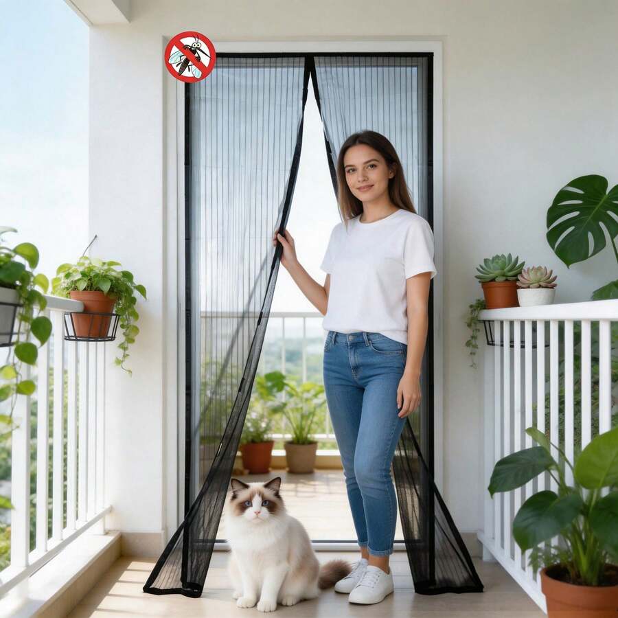 Magnetic Mosquito Net Door Curtain, Hands Free Mesh Screen Door, Anti Insect Bug Protection Curtain For Home Patio Balcony Bedroom Easy Install - Magnetic Door Curtain - View 1