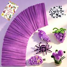 [131pcs Handmade Set]100pcs Solid Color Pipe Cleaners + 30pcs Googly Eyes + 1 DIY Tutorial Book, Soft Chenille Stems, Suitable For Handmade Flowers, Holiday Decorations, Home Desktop Decor, Seasonal Party And Holiday Gift DIY Craft Materials - Pipe Cleaner Set - View 13