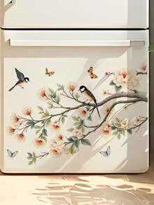 mama look 1pc, Floral & Bird Wall Sticker, Petal Butterfly Decoration, PVC Self-Adhesive Removable, Suitable For Bedroom, Living Room, Study, Dining Room, Bathroom, Home Wall Decoration, Room Decor Etc. - Multiple Styles - View 17
