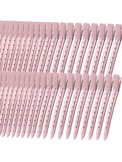 36pcs/6pcs Women's Pink 9cm/3.54in Metal Hollow Design Hair Clips, Simple Fashion Street Casual Cute Elegant Suitable For Daily, Vacation, School, Styling, Salon, Outfit Matching Alligator Hair Clips
