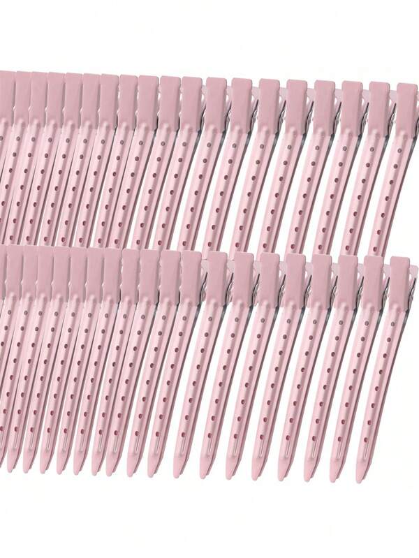 36pcs/6pcs Women's Pink 9cm/3.54in Metal Hollow Design Hair Clips, Simple Fashion Street Casual Cute Elegant Suitable For Daily, Vacation, School, Styling, Salon, Outfit Matching Alligator Hair Clips