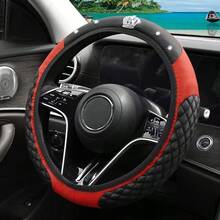 1pc Multicolor Crown Rhinestone Car Steering Wheel Cover, Bubble Embossed Elastic No Inner Ring Design, Anti-Slip All-Season Universal For Sedan SUV MPV Car Interior Accessory - Multicolor - View 3