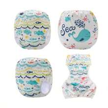 1pc Reusable Printed Swim Diaper, Skin-Friendly Breathable Lining, Colorful Printed Pattern Gives Dopamine, Infant/Toddler Swimming/Training Pants - Multicolor - View 6