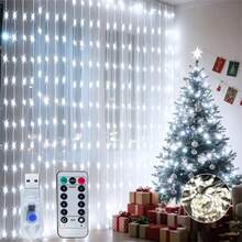 1pc 100-600LEDs Decorative Fairy Garland USB Plug-In String Lights With Remote Control, For Christmas New Year Wedding Party Room Decoration - USB Plug - View 7