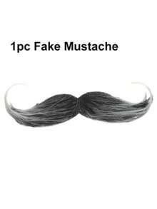 2pcs/1pc Fake Beard Stickers, Self-Adhesive Realistic Facial Hair Set, Novelty Fancy Mexican Performance Costume Decoration, Makeup Party Photo Props - Multicolor - View 8