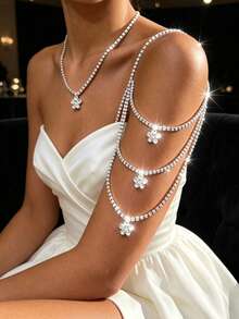 1 pieza Hebilla de tirante de hombro con strass, accesorio para ropa - Plateado - Ver 2