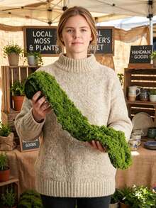 Artificial Moss Mat, Faux Moss Table Runner, Wedding Table Centerpiece Decor, Fairy Garden Handmade, Indoor Green Artificial Grass Wall Decor - Multicolor - View 4
