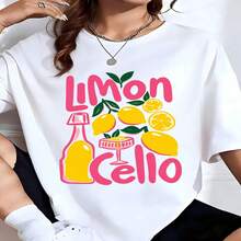 Retro, Edgy Beret Print, 100% Cotton, Oversized Soft Breathable Casual Crewneck, Short Sleeve Top, Streetwear Summer Vibes, Fashion Lovers - 白色 - 查看 6