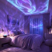USB 極光星星投影燈 LED 銀河裝飾燈 星空氛圍燈 天花板投影小夜燈 臥室家居裝飾燈 聖誕萬聖節派對裝飾 - 7色夢幻魔球 - 查看 6