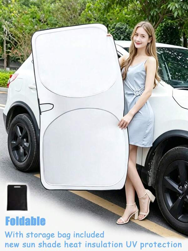 1pc Portable Universal Car Front Windshield Sun Shade, Car Interior Heat Insulation Front Windshield Cover, Summer Car Front Windshield Sun Shade, UV Protection Heat Insulation Sun Shade, RV Essential, Car Cover, Car Accessories, Camping