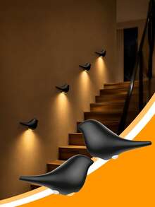 1pc Stick-On Motion Sensor LED Wall Sconce, Cordless Battery On/Off Night Light With Dusk Dawn Sensor & Night Mode, Minimalist Rechargeable Mini Corner Lamp,Decorative Wireless Induction Wall Lighting Fixture For Hallway,Staircase Closet Bathroom - Normal - View 2