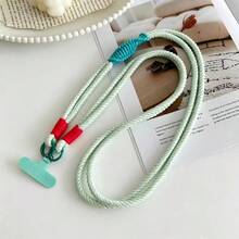 Lanière de téléphone tressée Dopamine, sangle bandoulière à blocs de couleurs avec double boucle, sangle de remplacement pour sac et appareil photo, sangle d'épaule anti-perte, chaîne de sangle anti-vol créative haut de gamme - Multicolore - Voir 9