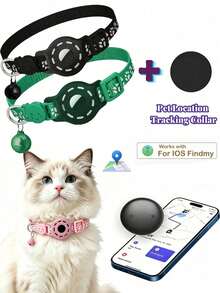 1 cái thiết bị định vị thú cưng tương thích với Apple Find My Tracker, vòng cổ phản quang tháo rời được cho mèo - Nhiều màu - Xem 10
