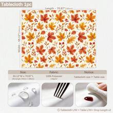 1pc Minimalist Autumn Maple Leaf & Berry Pattern Tablecloth, Stain-Resistant Dining Table Decor Cloth, Suitable For Kitchen, Dining Table, Coffee Table, TV Stand, Entryway, Party Holiday Decoration, Home Decor, Autumn Gathering - Multicolor - View 11