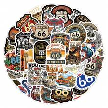 55Pcs 66 Route Stickers Scrapbook Aesthetic Stickers Funny 66 Route 100th Anniversary Stickers Motorcycle Riding 66 Route Sign Stickers Dirt Bike Stickers Vinyl Waterproof Stickers For Water Bottle,Computer,Laptop,Phone,Luggage,Notebook,Fridge - Multicolor - View 9