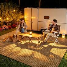 1 Piece Brown Pineapple Pattern, Simple Outdoor Rug For Home Decoration, Soft Texture And Easy To Clean Rug, Spring And Autumn Home Decoration Rug | Suitable For Small Courtyards | RV Front And Other Areas Rug | Balcony Picnic Seaside Beach Rug - Brown - View 8